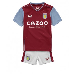 Aston Villa kläder Barn 2022-23 Hemmatröja Kortärmad (+ korta byxor)
